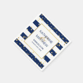 Serviette En Papier Papier Mariage bleu bleu marine (Coin)