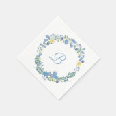 Serviette En Papier Papier Mariage bleu cloches florales serviettes (Coin)