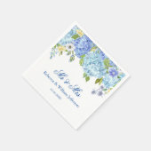 Serviette En Papier Papier Mariage bleu Hydrangea Floral Greenery (Coin)