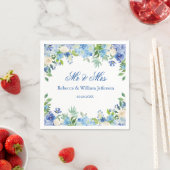 Serviette En Papier Papier Mariage bleu Hydrangea Floral Greenery (En situation)