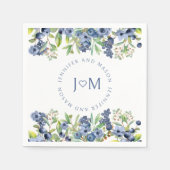 Serviette En Papier Papier mariage bleu marine (Devant)