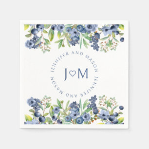 Serviette En Papier Papier mariage bleu marine