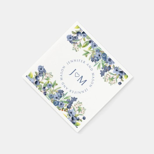 Serviette En Papier Papier mariage bleu marine (Coin)