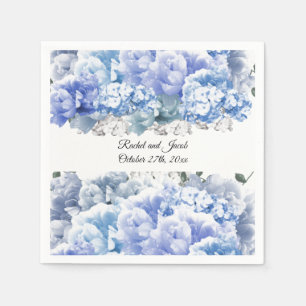 Serviette En Papier Papier Mariage bleu monochromatique