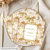 Serviette En Papier Papier Mariage Blush Gold Boho