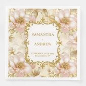 Serviette En Papier Papier Mariage Blush Gold Boho (Devant)