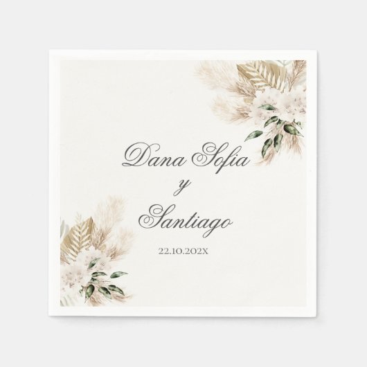 Serviette En Papier Papier Mariage Boho Napkin (Devant)