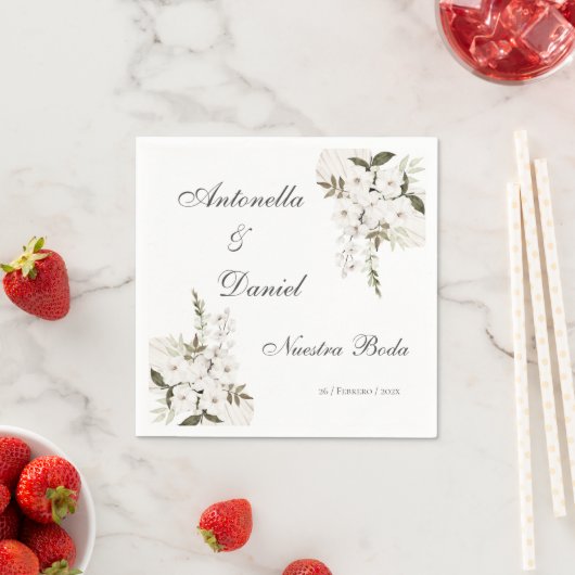 Serviette En Papier Papier Mariage Boho Napkin (En situation)