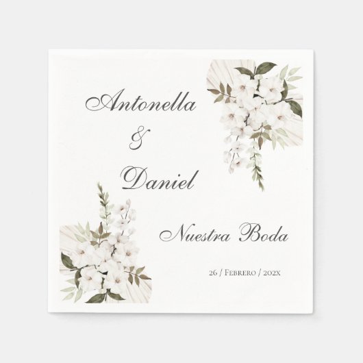 Serviette En Papier Papier Mariage Boho Napkin (Devant)