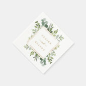 Serviette En Papier Papier Mariage Botanique Gold Greenery (Coin)