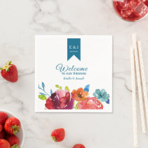 Papier Mariage brillant été coloré Napkin