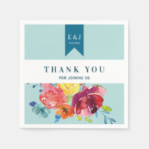 Papier Mariage brillant été coloré Napkin