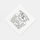 Serviette En Papier Papier Mariage campagnard Tracteur personnalisé (Coin)