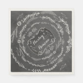 Serviette En Papier Papier Mariage Chalkboard personnalisé (Devant)