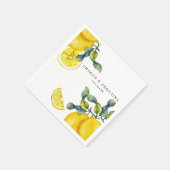 Serviette En Papier Papier Mariage citron aquarelle (Coin)