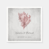 Serviette En Papier Papier Mariage conch rose (Devant)