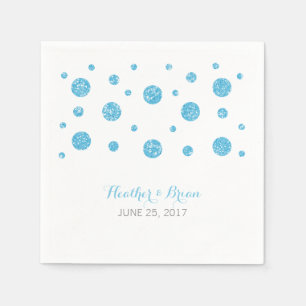 Serviette En Papier Papier Mariage Confetti Parties scintillant bleue