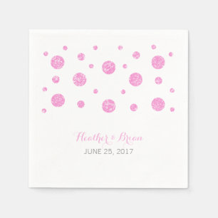 Serviette En Papier Papier Mariage Confetti Parties scintillant rose