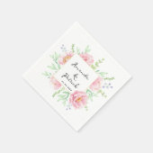Serviette En Papier Papier Mariage couleur rose Peony (Coin)