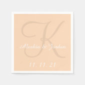 Serviette En Papier Papier Mariage couleur simple Peach (Devant)