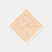 Serviette En Papier Papier Mariage couleur simple Peach (Coin)