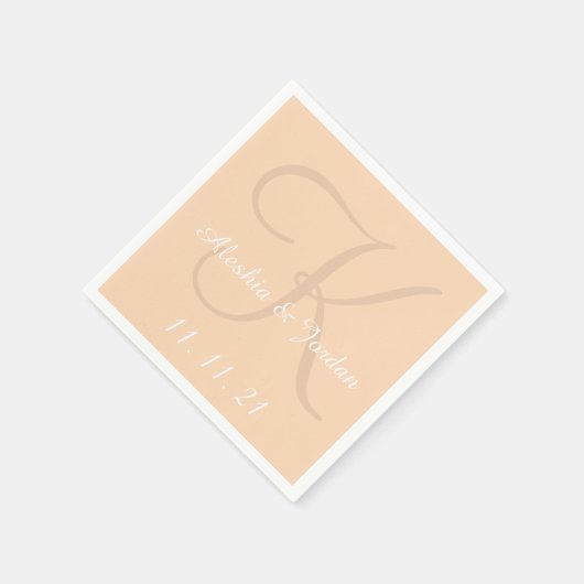Serviette En Papier Papier Mariage couleur simple Peach (Coin)