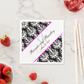 Serviette En Papier Papier Mariage Damask Rose noir (En situation)