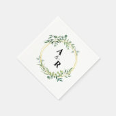 Serviette En Papier Papier Mariage d'Ampersand de Verdure (Coin)