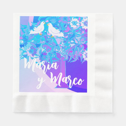 Serviette En Papier Papier Mariage d'anniversaire personnalisé (Devant)