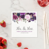 Serviette En Papier Papier Mariage de Boho Floral Lavender violet Napk (En situation)