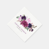 Serviette En Papier Papier Mariage de Boho Floral Lavender violet Napk (Coin)
