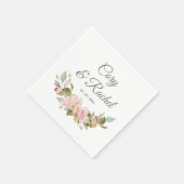 Serviette En Papier Papier Mariage de Bouquet de Roses Prettes Roses (Coin)