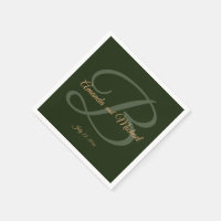 Papier Mariage de cadre or Royal Dark Green Feuill