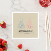 Serviette En Papier Papier Mariage de chimie mignonne (En situation)