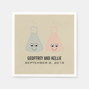 Serviette En Papier Papier Mariage de chimie mignonne