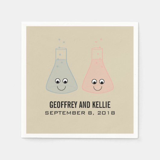Serviette En Papier Papier Mariage de chimie mignonne (Devant)