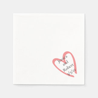 Serviette En Papier Papier mariage de conception cardiaque