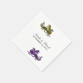 Serviette En Papier Papier Mariage de dragon violet d'or (Coin)