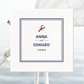 Serviette En Papier Papier Mariage de homard rouge nautique Napkin