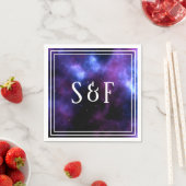 Serviette En Papier Papier Mariage de la galaxie violette de la nébule (En situation)