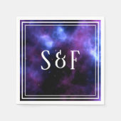 Serviette En Papier Papier Mariage de la galaxie violette de la nébule (Devant)