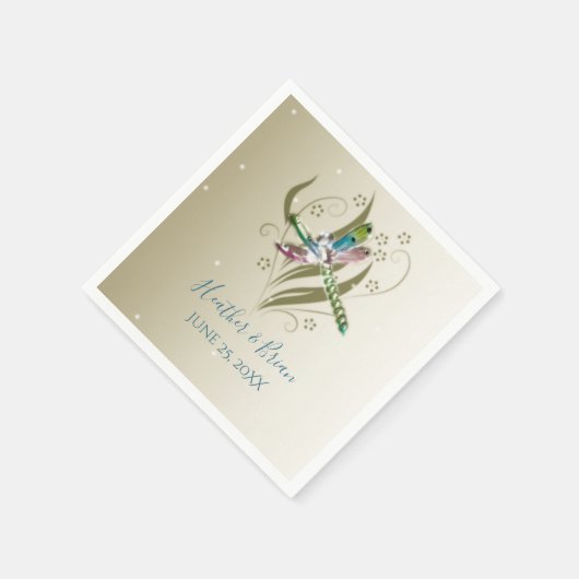 Serviette En Papier Papier Mariage de libellules bijoux (Coin)