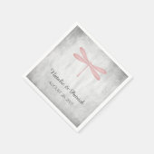Serviette En Papier Papier Mariage de libellules roses (Coin)