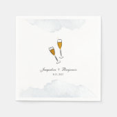 Serviette En Papier Papier Mariage de toast moderne (Devant)