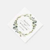 Serviette En Papier Papier Mariage de trame Eucalyptus moderne (Coin)