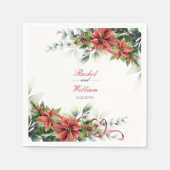 Serviette En Papier Papier Mariage de vacances Poinsettia (Devant)