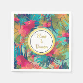 Serviette En Papier Papier Mariage d'été Feuille de palme tropicale (Devant)