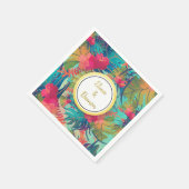 Serviette En Papier Papier Mariage d'été Feuille de palme tropicale (Coin)