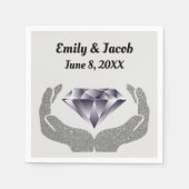 Serviette En Papier Papier Mariage Diamond Hands Napkin (Devant)