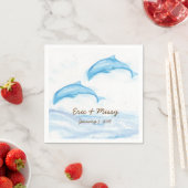 Serviette En Papier Papier Mariage Dolphin Aquarelle (En situation)